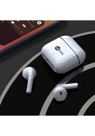 Qingmipy Lecoo C7 Bluetooth 5.1 Kulaklıklar - Yarı Girişli Spor Stili, 13mm Hoparlör, 4 Saat Çalma Süresi, Type-c Şarj, Beyaz