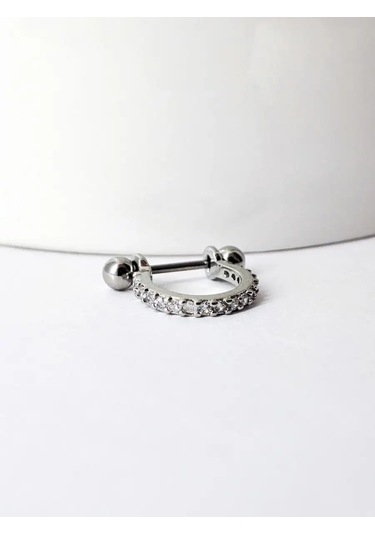 Pıercıng Bar Kulak Piercing, Halka Küpe Saplı 98119556 Gri