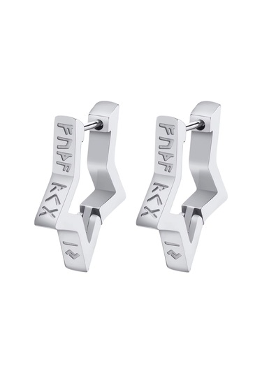 Viking Yıldız Gümüşrenk Küpe Çelik