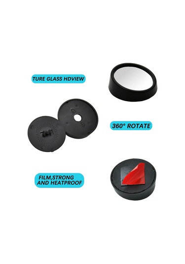 Qingmipy Araç İki Adet 360 Döner Kör Nokta Ayna, Geniş Açı Cam, Sürücü Güvenliği İçin Tepkiyen Azaltıcı, Kolay Kurulum
