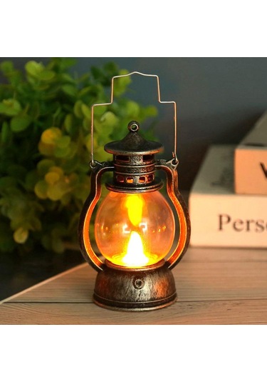 Suntek Magideal Fener Led Yağ Lambası Masa Sundurma Kabin Bronz altın Altın - Bronz