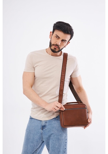 Derinss Deb5119 Hakiki Deri Taba Erkek El Ve Omuz Çantası 001