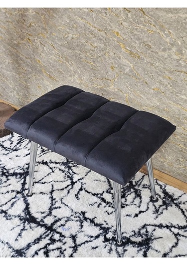 Krom Sivriltme Ayaklı 60 Cm Puf Bench - Puf - Bench - Oturak - Mu Çok Renki