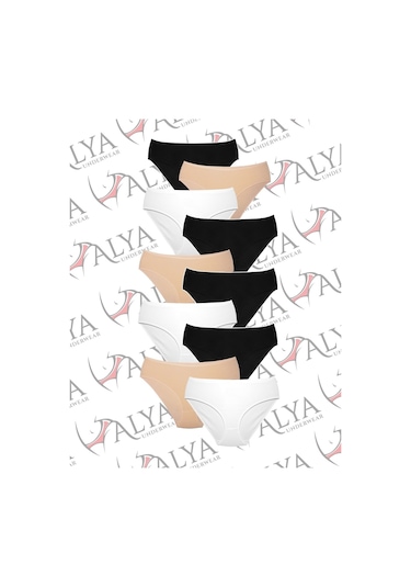Alya Underwear Kadın Külot Basic Slip Renkli Pamuklu Iç Çamaşırı 10'lu Paket Multicolor-x32 Multicolor - X35