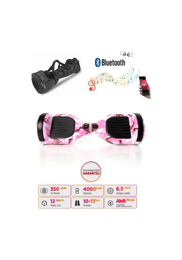 Elektrikli Kaykay Scooter Akıllı Denge Hoverboard + Hoverkart + Çanta Full Ledli Extrem Paket D05