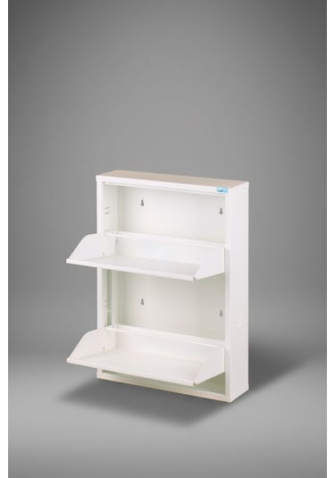 Lıccıa Metal Ayakkabılık 2 Li Model Beyaz