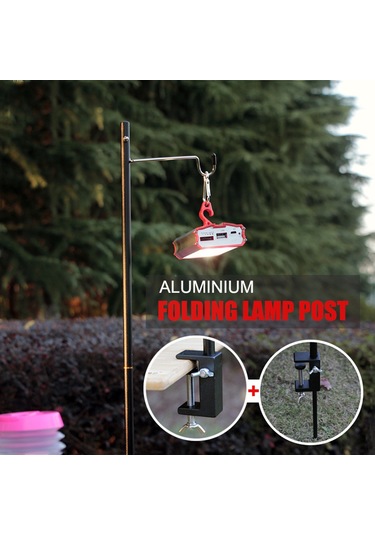 Yuntech01 Kamp Aydınlatması İçin Taşınabilir Katlanır Alüminyum Lamba Sehpası, Mavi Mavi