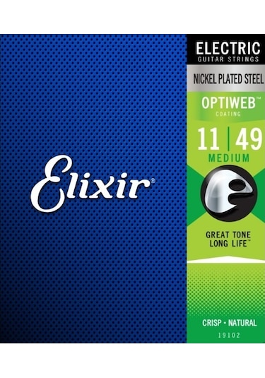 Elixir 19102 Optiweb Medium Elektro Gitar Teli 11-49