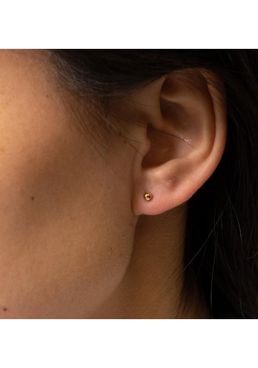 Kangvka Kadınlar İçin 14k Altın Kaplama Zirkon Taşlı Çok Stilde Küpe Ve Tırnak Küpe Seti - 3 Çift Paket Gold