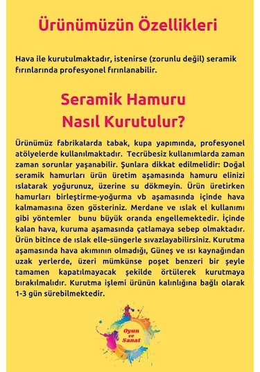 4000 Gr Seramik Hamuru Kil Çamuru, Beyaz Oyun Hamuru Seti 4 Kg Ebeşuar
