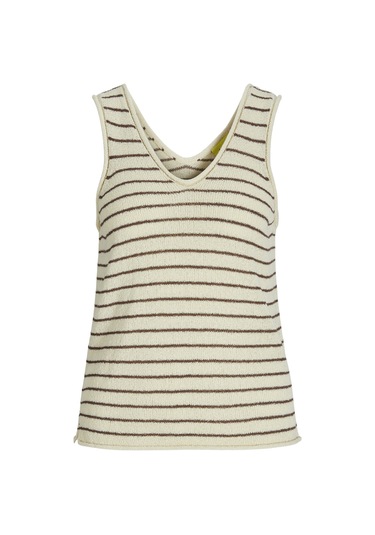 Jack & Jones Kadın Kalin Askili Triko Bluz - Amara - 12275494 Bone White