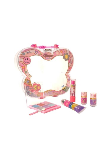 Parıltılı Taşınabilir Kozmetik Seti Çocuk Makyaj Oyuncak Seti Akrilik Çantalı