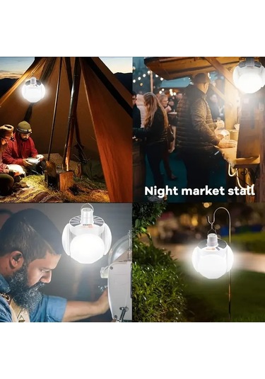 Solar Güneş Enerji Ve Usb Sarjlı 5 Kanatlı Led Lamba 5365