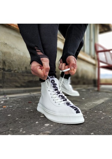 Wagoon Wg03 Beyaz Erkek Yarım Bilek Bot Beyaz