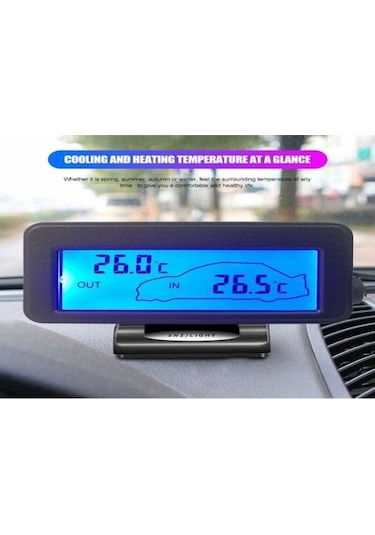 12v Dijital Termometre Araba Termometresi Arka Aydınlatmalı Mini Sıcaklık Ve Nem Ölçer Araba İç Ve Dış Sıcaklık