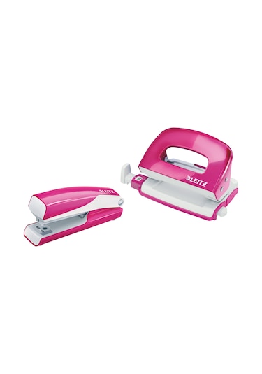 Leitz 5561-23 Wow Zımba + Delgeç Seti Pembe