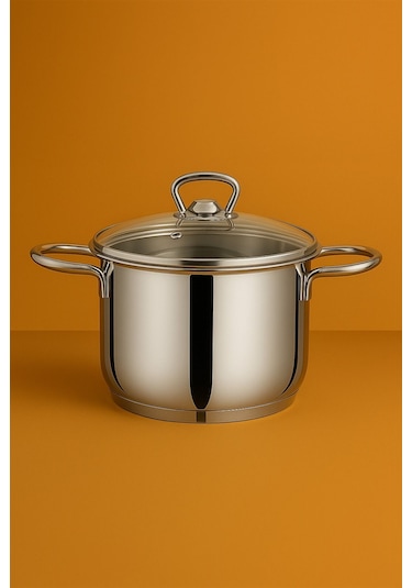 Valensiya 6 Parça 304 Kalite Paslanmaz Çelik Güveç Tencere Seti Cam Kapaklı 14-16-18 Cm Gri