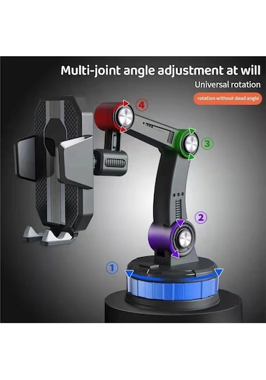 Hh X-0566 Büyük Vantuz Araba Telefonu Tutucu Merkezi Konsolu Telefon Tutucu Siyah Gri -siyah - Gri