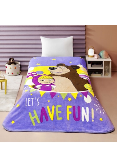 Lisanslı Masha And The Bear Fun Tek Kişilik Battaniye 000000001500218700 Çok Renkli