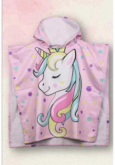 Kapüşonlu Çocuk Bornoz Panço Çok Renkli