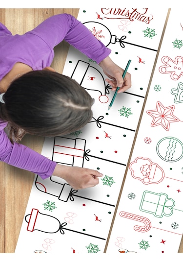 Yılbaşı Özel Bebek Ve Çocuk Için Boyama Kağıdı 3,75 Metre