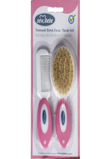 Sevi Bebe Naturel Fırça Tarak Seti Pembe
