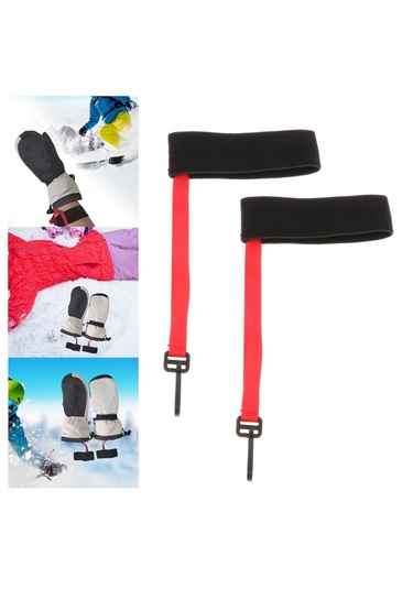 Dolıty 2 Adet Kayak Eldiveni Bilek Kayışı Yetişkin Kırmızı Kırmızı