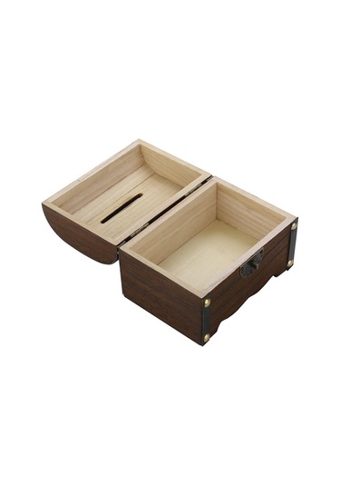 Yaratıcı El Yapımı Ahşap Kumbara Para Kutusu Tasarrufu Kilitli Ahşap Oyma