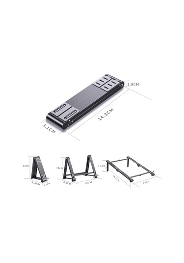 X23 3 1 Portatif Depolama Katlanabilir Alüminyum Telefon Tablet Standı Grey , Size:x23 Grey
