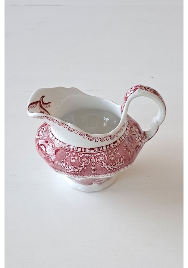 Pembe Spode Tasarım C1833 Antika Sütlük Veya Sosluk Çok Renkli