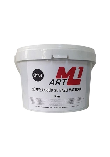 M1 ART Süper Akrilik Su Bazlı Mat  Boya 3.kg Ahşap  Tuval  Serami