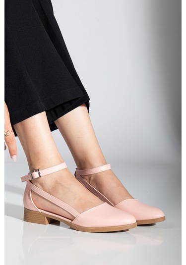 Rayna Kısa Topuk Cilt Ayakkabı Pudra