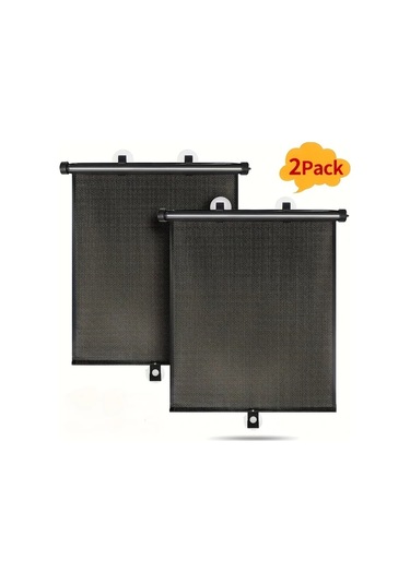 Xuweiwei Siyah 45x50 Cm Rulo Noktalı Araç Güneşlik Perdesi Kolay Takılır Uv Isı Koruma