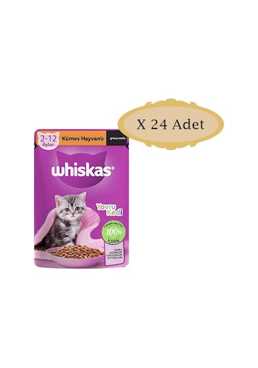 Whiskas Pouch Kümes Hayvanlı Yavru Kedi Maması 24 x 85 G