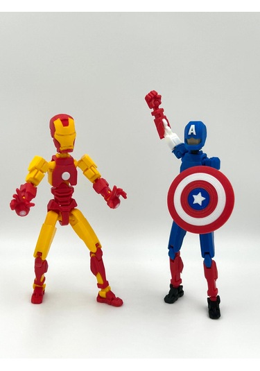 Ironman & Captain America Ikili Marvel Kahraman 3d Baskı Dummy Figür Seti