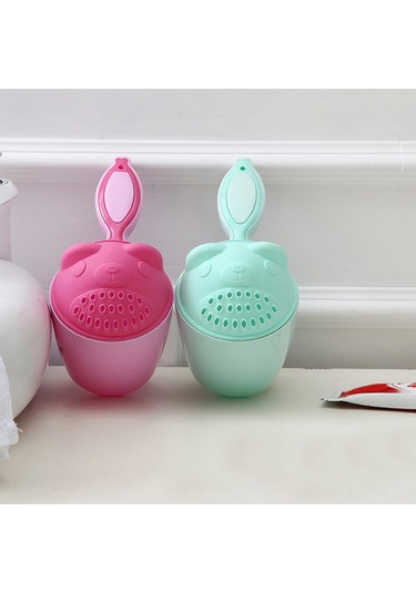 Xindoker Bebek Şampuan Cupu - Pp Malzeme Göz Korumalı Saç Yıkama Kasağı - Pembe Kartoon Stili - 6 Aydan Büyük Bebeler İçin