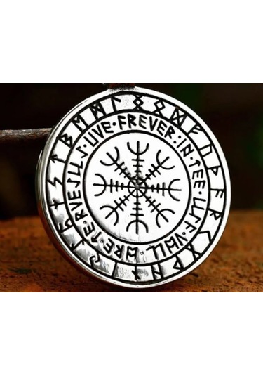 Çift Taraflı Kullanım İskandinav Mitoloji Çelik Kurt Kolye Gümüş