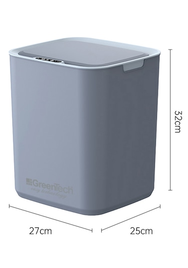 Greentech Sensörlü Şarjlı 22 Litre Çöp Kovası Şarj Edilebilir Lityum Pilli / Gt-sc05k Krem