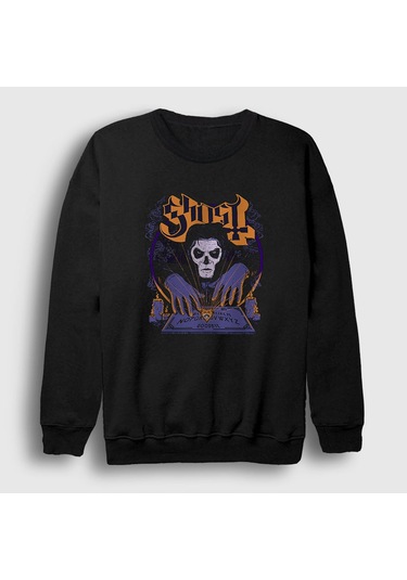 Presmono Unisex Goodbye Ghost Sweatshirt Siyah