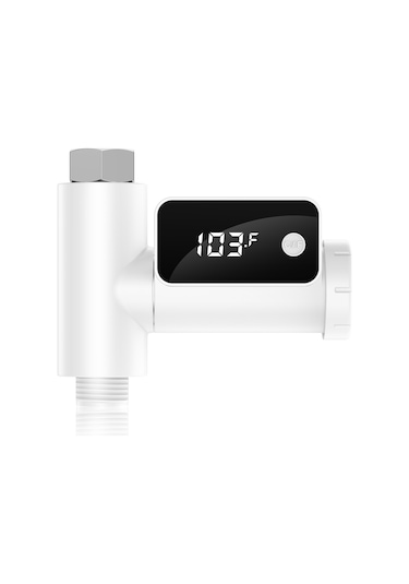 Youtek Banyo Su Sıcaklığı Gösterici Led Ekranlı - Bebek Duşu İçin 360 Döner - / Değiştirilebilir - Pil Dahil Değil Beyaz Beyaz