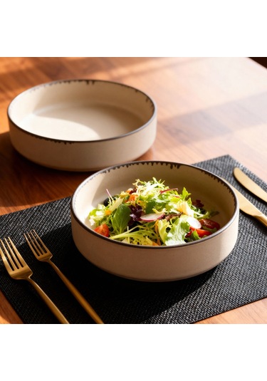 Güral Ese Valeron 2 Adet 18 Cm Salata Kasesi Mat Bej 26b 2732338