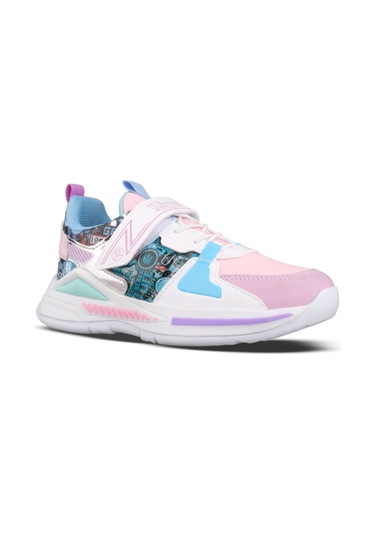M.P Büyük Kız Çocuk Cırtlı Beyaz-mor Sneaker Beyaz - Mor
