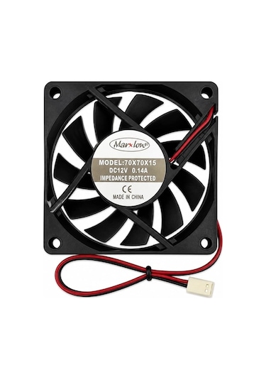 70x70x15 Dc Fan 7cm 12v 2 Uçlu 2p 0.14a