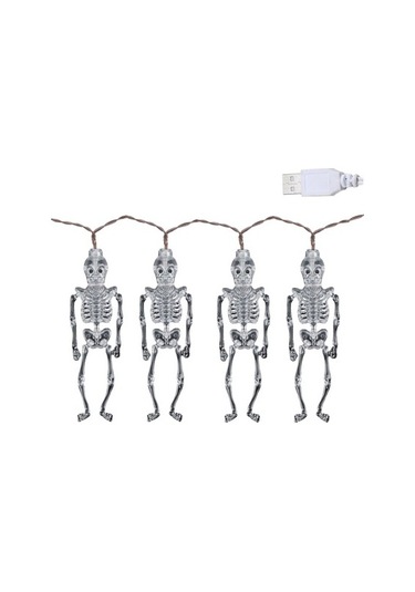 Agoodshop Ev Dekorasyon Led Işık Su Geçirmez Cadılar Bayramı Dize 10/20/30/40 Pille Çalışan Usb Şarj Edi Beyaz