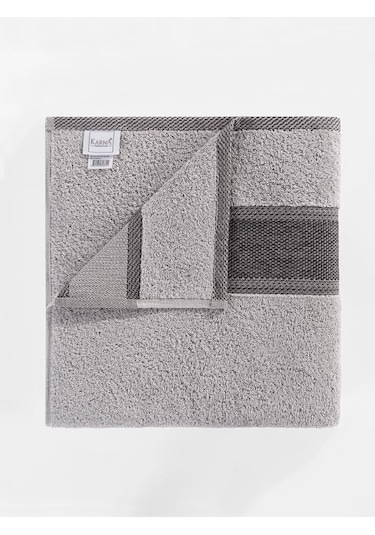 %100 Cotton Saç Havlusu Maura 50x90 Cm Açık Gri
