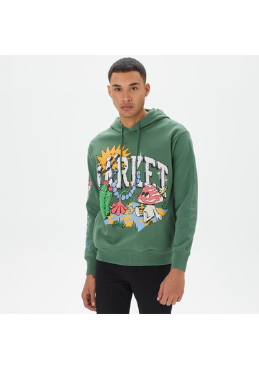 Market Fantasy Farm Pullover Erkek Yeşil Hoodie Düz 397000504 Yeşil