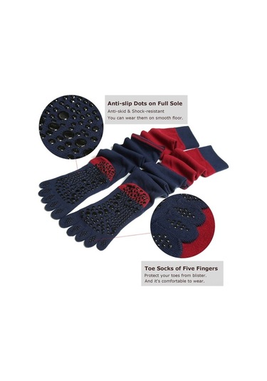 Flybuy Kadın Uyluk Yüksek Parmak Çorap Beş Parmaklı Çizgili Kaymaz Bacak Sıcak Tutucu Dans Yoga Uzun Çizme Çorapları Siyahtan Griye Siyah - Gri