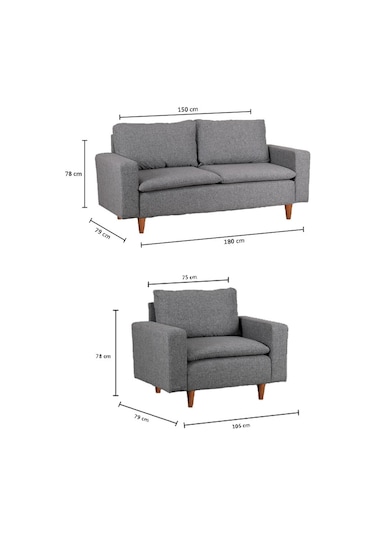 Lungo Modüler Koltuk Takımı Keten Açık Gri Açık Gri