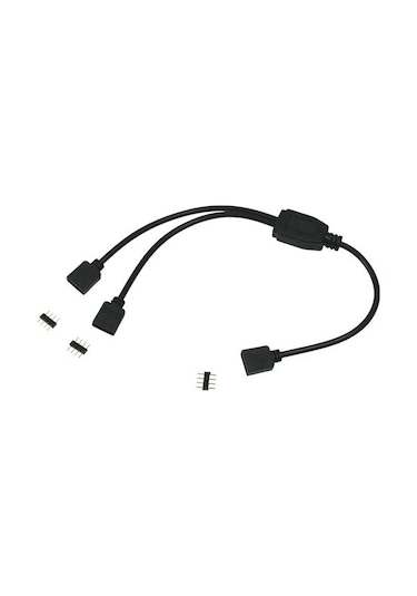 Alfais 4374 RGB Şerit 4 Pin LED Çoklayıcı Splitter Tek Kumanda 2 Çıkış
