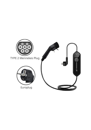 Ev Charger 16a 3.5 Kw Taşınabilir Elektrikli Araç Şarj İstasyonu Mobil Şarj Cihazı 5m Kablo Eu Priz